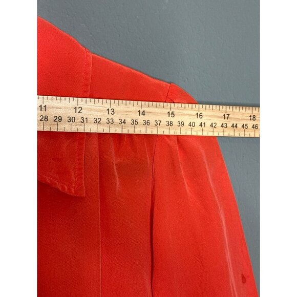 J CREW Women’s 4 Coral LUCINDA Silk Long Sleeve Button Up Top Blouse - Picture 5 of 12